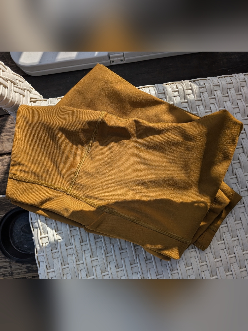 Girlfriend Collective High Rise Golden Brown Leggings With Pockets Size M - Picture 2 of 5